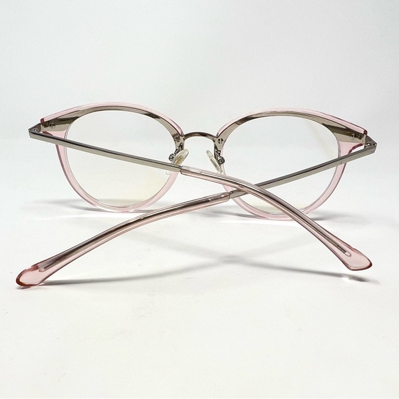 SOJOS SJ9001 C4 9210 Round Blue Light Blocking Eyeglasses Pink Silver - Picture 8 of 8